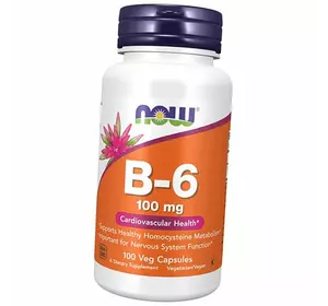 Витамин В6 (Пиридоксин), Vitamin B-6 100 Caps, Now Foods  100вегкапс (36128361)