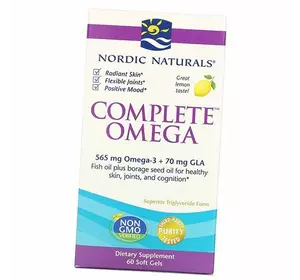 Комплекс жирных кислот, Complete Omega, Nordic Naturals  60гелкапс Лимон (67352008)