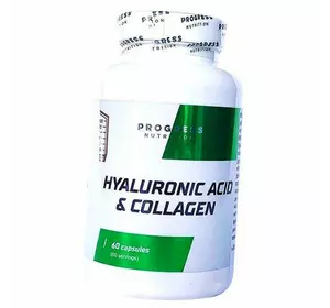 Гиалуроновая кислота и Коллаген, Hyaluronic acid & collagen, Progress Nutrition  60капс (68084003)