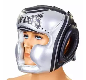 Шлем боксерский открытый FHG-TW4 Twins  M Серебряно-черный (37426035)