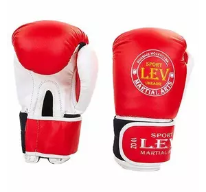 Перчатки боксерские LV-4281 Lev Sport  12oz Красно-белый (37423006)