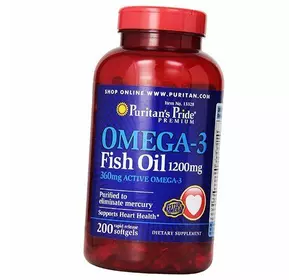 Омега 3, Omega-3 Fish Oil 1200, Puritan's Pride  200гелкапс (67367010)