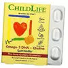 Омега 3 с Холином для детей, Omega-3 DHA + Choline, ChildLife  27таб Маракуйя (67514002)
