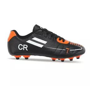 Бутсы футбольная обувь детская H8002-4 CR7 Yuke  35 Черно-оранжевый (57557045)