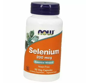 Селен, Бездрожжевой L-Селенометионин, Selenium 200, Now Foods  90вегкапс (36128090)
