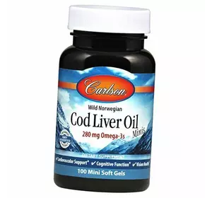 Жир из печени трески, Cod Liver Oil Minis, Carlson Labs  100гелкапс (67353006)