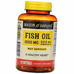 Омега 3 для сердца, Fish Oil 1000, Mason Natural  120гелкапс (67529002)