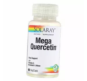 Кверцетин с Витамином С и Бромелайном, Mega Quercetin, Solaray  60вегкапс (70411001)