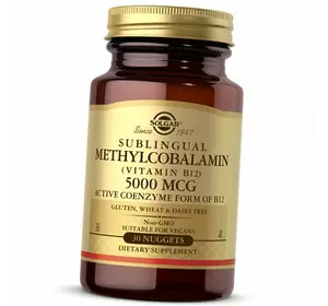 Сублингвальный Метилкобаламин, Sublingual Methylcobalamin 5000, Solgar  30таб (36313084)