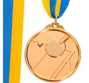 Медаль спортивная с лентой Настольный теннис C-H8566     Золотой (33508337)