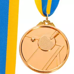 Медаль спортивная с лентой Настольный теннис C-H8566     Золотой (33508337)