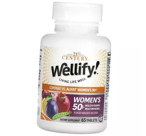 Женские Витамины для энергии после 50 лет, Wellify Women's 50+ Multivitamin Multimineral, 21st Century  65таб (36440098)
