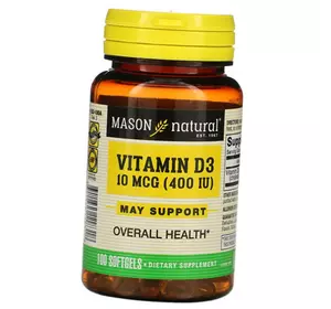 Витамин Д3, Vitamin D3 400, Mason Natural  100гелкапс (36529067)