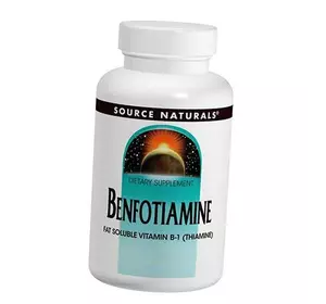 Бенфотиамин таблетки, Benfotiamine, Source Naturals  60таб (72355021)