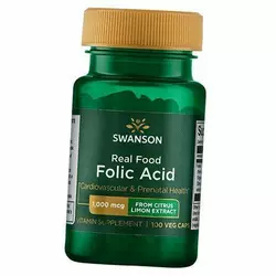 Фолат, Real Food Folic Acid, Swanson  100вегкапс (36280043)