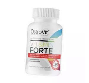 Комплекс Витаминов, Vit & Min Forte, Ostrovit  120таб (36250013)