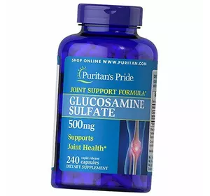 Глюкозамин Сульфат, Glucosamine Sulfate 1000, Puritan's Pride  240капс (22095001)