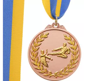Медаль спортивная с лентой двухцветная Каратэ C-7026 FDSO    Бронзовый (33508369)