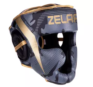 Шлем боксерский с полной защитой BO-2529 Zelart  L Черно-золотой (37508113)