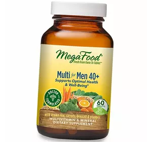 Мультивитамины для мужчин 40+, Multi for Men 40+, Mega Food  60таб (36343041)