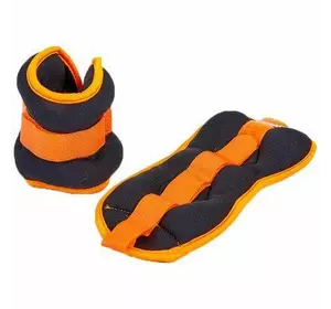 Утяжелители-манжеты для рук и ног FI-7208 Zelart  2кг пара  Черно-оранжевый (56363076)