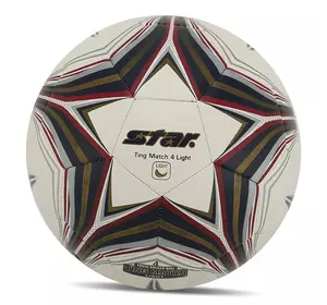 Мяч футбольный Ting Match 4 Light Hybrid SB3144L Star  №4 Бело-золотой (57623041)