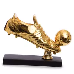 Статуэтка наградная спортивная Футбол Бутса с мячом C-1346-B2     Золотой (33508183)