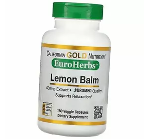 Экстракт Мелиссы Лекарственной, EuroHerbs Lemon Balm Extract, California Gold Nutrition  60вегкапс (71427003)