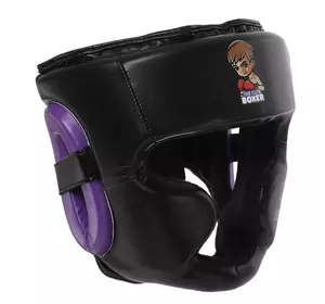 Шлем боксерский с полной защитой детский BO-8545 Core  S Черно-фиолетовый (37568008)