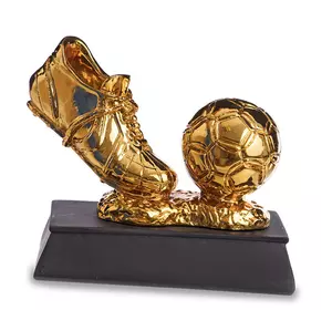 Статуэтка наградная спортивная Футбол Бутса с мячом C-3793-B2     Золотой (33508286)