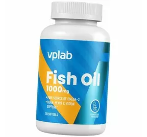 Жирные кислоты, Омега 3, Fish Oil, VP laboratory  120гелкапс (67099001)
