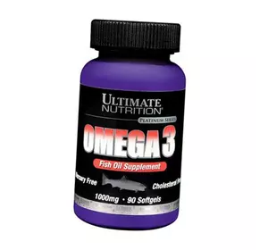 Жирные кислоты, Омега 3, Omega 3, Ultimate Nutrition  90гелкапс (67090001)