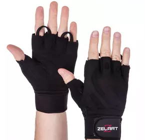 Перчатки для тяжелой атлетики SB-161070 Zelart  L Черный (07363044)