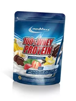 Сывороточный протеин, 100% Whey Protein, IronMaxx  500г пакет Клубника (29083009)
