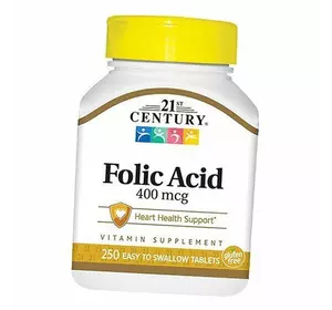 Фолиевая кислота, Folic Acid 400, 21st Century  250таб (36440009)