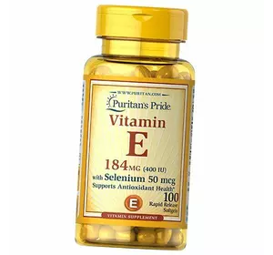 Витамин Е с Селеном, Vitamin E with Selenium, Puritan's Pride  100гелкапс (36367216)