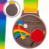 Медаль спортивная с лентой цветная Настольный теннис C-0341     Бронзовый (33508336)