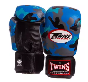 Перчатки боксерские кожаные FBGVL3-ARMY Twins  12oz Синий (37426150)