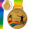 Медаль спортивная с лентой цветная Бадминтон C-0346     Золотой (33508346)