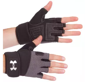 Перчатки для тяжелой атлетики UAR ВС-859 No branding  XL Серо-черный (07429005)