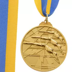Медаль спортивная с лентой двухцветная Плавание C-4848     Золотой (33508327)