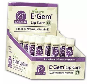 Бальзам для губ, E-Gem Lip Care, Carlson Labs  50г  (43353001)