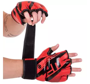 Перчатки гибридные для единоборств ММА Rush BO-0481 UFC  XL Красный (37512095)
