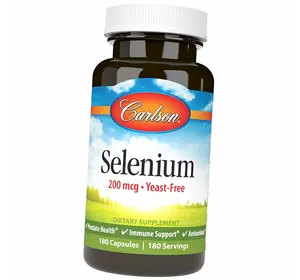 Селен, Бездрожжевой L-Селенометионин, Selenium 200, Carlson Labs  180капс (36353066)