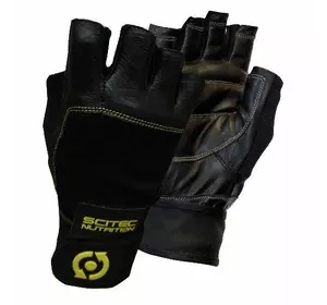 Перчатки для тренажерного зала, Yellow Leather Style, Scitec Nutrition  XL Черно-желтый (07087007)