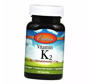 Витамин К2, MK-4 Менатетренон, Vitamin K2 MK-4, Carlson Labs  60капс (36353075)