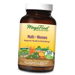 Мультивитамины для женщин, Multi for Women, Mega Food  120таб (36343020)
