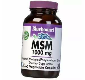 МСМ, Метилсульфонилметан, MSM 1000, Bluebonnet Nutrition  60вегкапс (03393003)