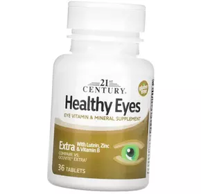 Лютеин с витаминами для здоровья глаз, Healthy Eyes Extra With Lutein, Zinc & Vitamin B, 21st Century  36таб (72440010)
