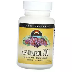 Транс Ресвератрол, Resveratrol 200, Source Naturals  60таб (70355009)